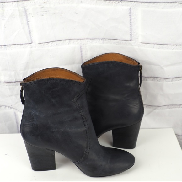 Nine West Shoes - Nine West Dashiell sz 8.5 navy leather Ankle boots
